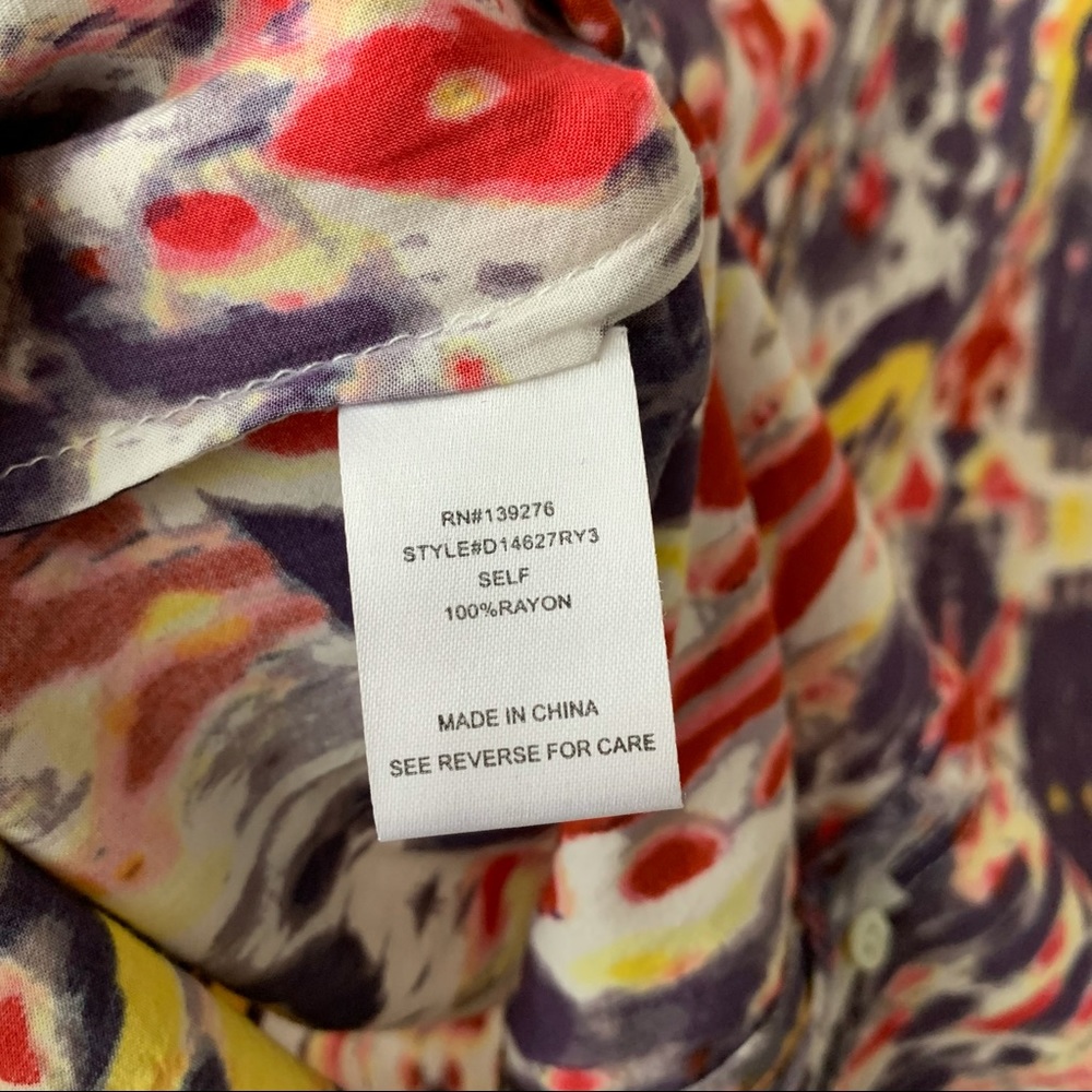 Daniel Rainn Multicolor Button Front Blouse Boho … - image 5